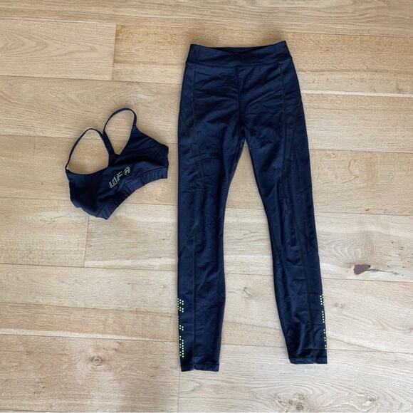 White Fox Active Work Out Set in Black and Green